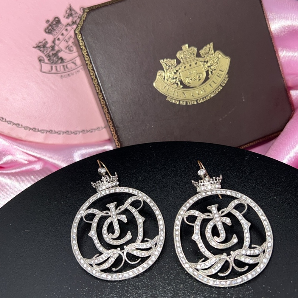 VINTAGE๐Juicy Couture ๐Silver Ornate Drop Earrings